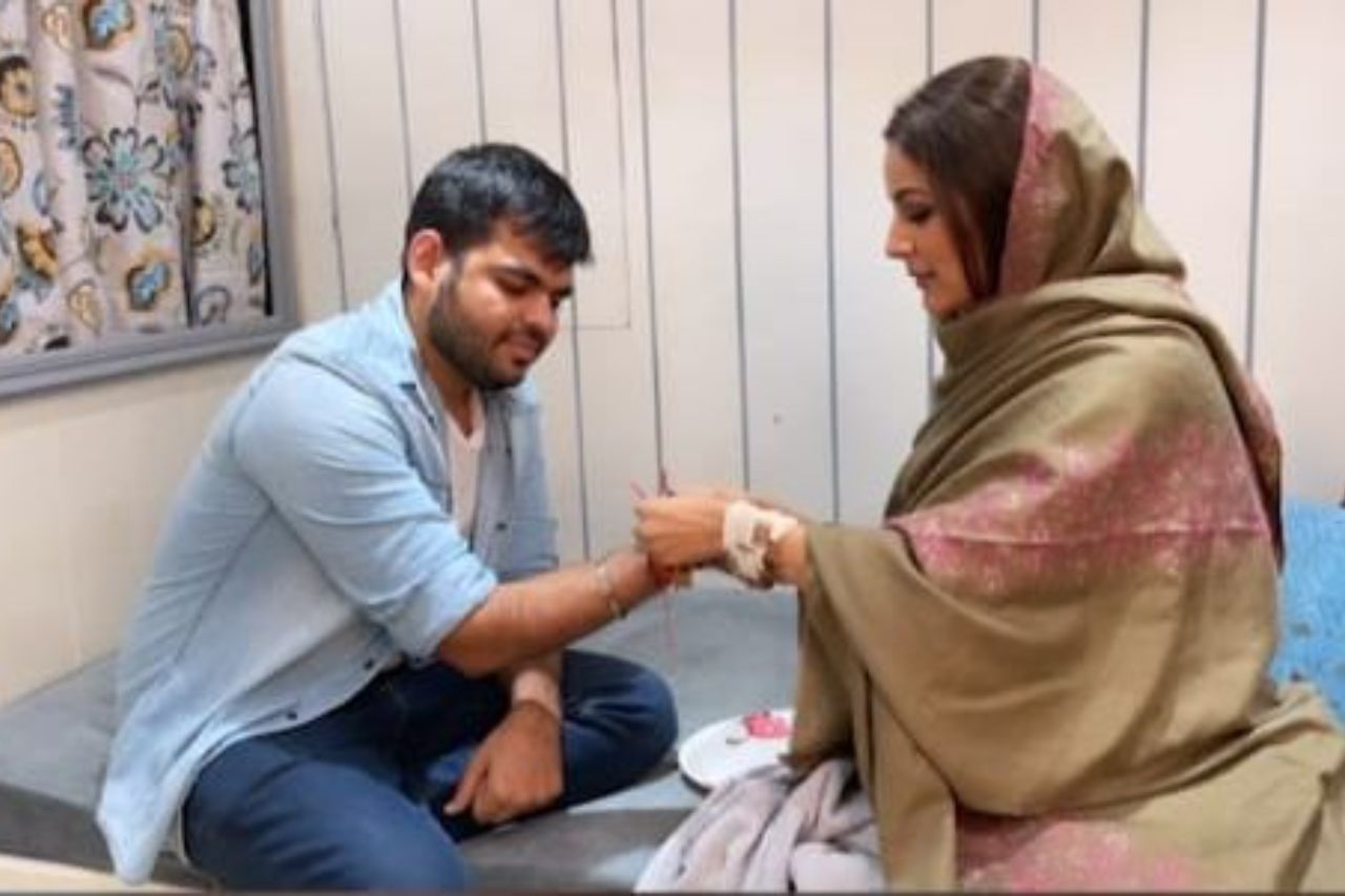 Shehnaaz Gill ties rakhi to her manager Kaushal Joshi on Raksha Bandhan